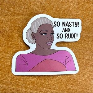 Pink and Tan Sticker with Quote